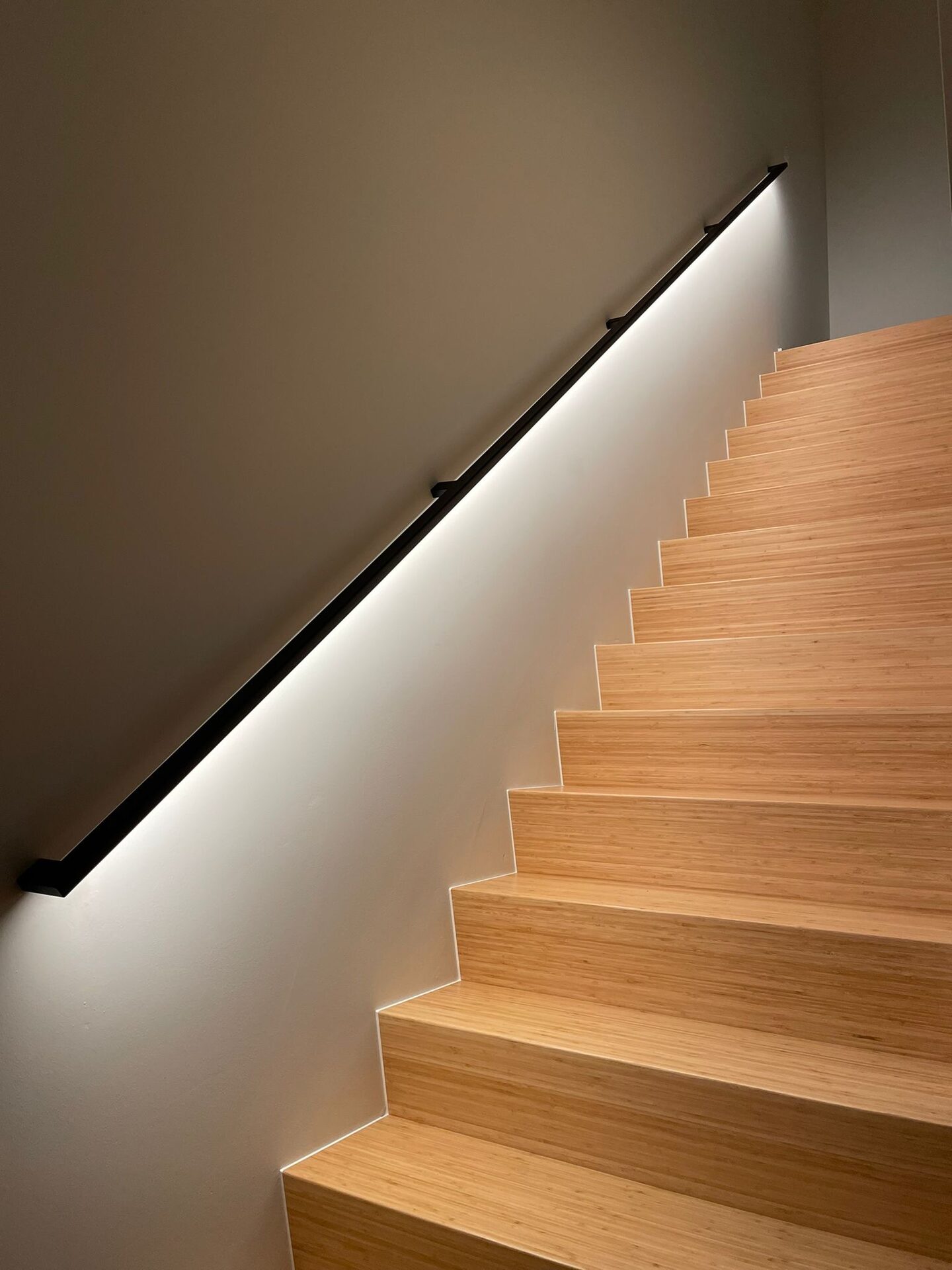 Stalen trapleuning met LED verlichting